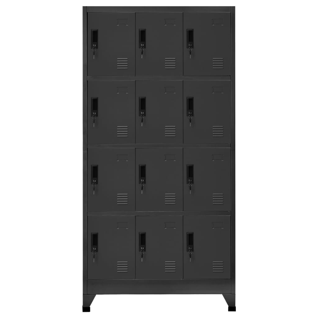 Locker Cabinet Anthracite 90x45x180 cm Steel